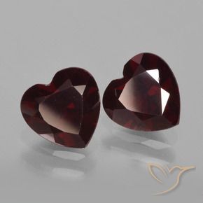 Pedras preciosas de Granada Piropo Vermelho escuro natural de 1.91 ct, Coração, VVS-VS