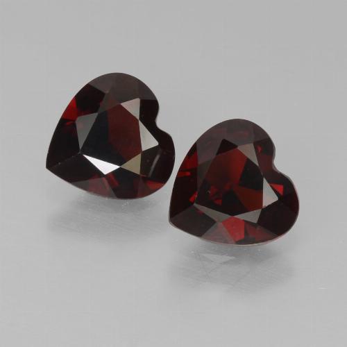 Pedras preciosas de Granada Piropo Vermelho escuro natural de 1.54 ct, Formato de coração, VVS-VS