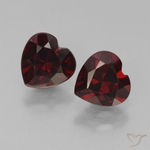 1.95ctw Natural vermelho escuro Granada Piropo, Coração, VVS-VS