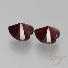 Pedras preciosas de Granada Piropo vermelho escuro natural de 1.95 ct, Coração, VVS-VS