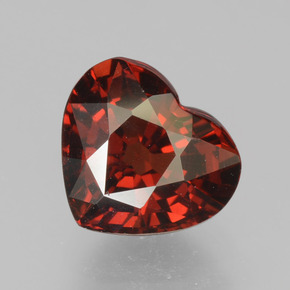 Granada piropo vermelho natural 2,00ct, formato de coração, VS