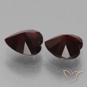 Pedras preciosas de Granada Piropo Vermelho escuro natural de 1.63 ct, Coração, VVS-VS