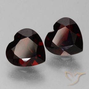 Pedras preciosas de Granada Piropo Vermelho escuro natural de 1.62 ct, Coração, VVS-VS