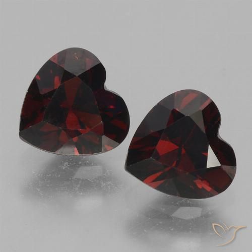 1.80ctw Natural Vermelho escuro Granada Piropo, Coração, VVS-VS
