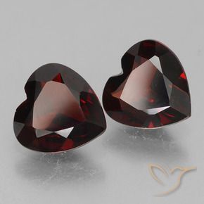 Pedras preciosas de Granada Piropo vermelho escuro natural de 1.61 ct, Coração, VVS-VS