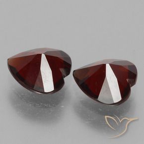 Pedras preciosas de Granada Piropo vermelho escuro natural de 1.61 ct, Coração, VVS-VS