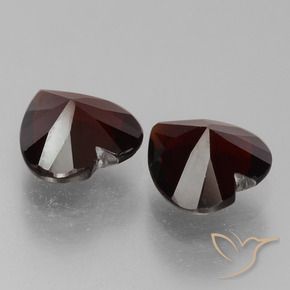 Pedras preciosas de Granada Piropo Vermelho escuro natural de 1.64 ct, Coração, VVS-VS