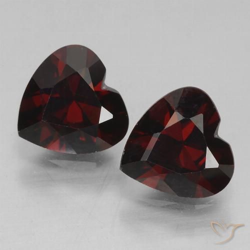 1.75ctw Natural vermelho escuro Granada Piropo, Coração, VVS-VS