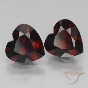 Pedras preciosas de Granada Piropo vermelho escuro natural de 1.75 ct, Coração, VVS-VS