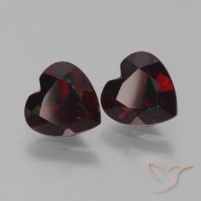 Pedras preciosas de Granada Piropo vermelho escuro natural de 1.90 ct, Coração, VVS-VS