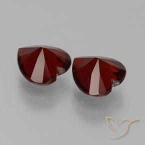 Pedras preciosas de Granada Piropo Vermelho Sangue Profundo natural de 1.86 ct, Formato de coração, VVS-VS