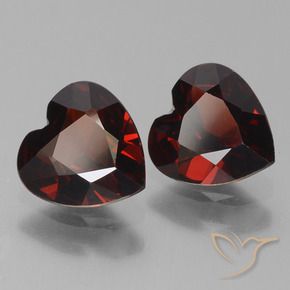 Pedras preciosas de Granada Piropo Vermelho escuro natural de 1.55 ct, Coração, VVS-VS