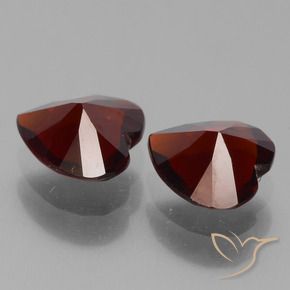 Pedras preciosas de Granada Piropo Vermelho escuro natural de 1.55 ct, Coração, VVS-VS