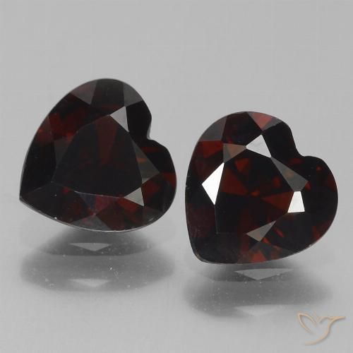 1.63ctw Natural Vermelho escuro Granada Piropo, Coração, VVS-VS