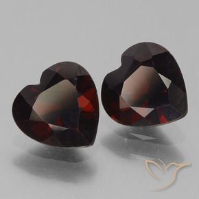 Pedras preciosas de Granada Piropo Vermelho escuro natural de 1.63 ct, Coração, VVS-VS