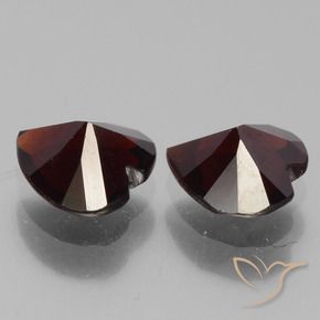 Pedras preciosas de Granada Piropo Vermelho escuro natural de 1.63 ct, Coração, VVS-VS