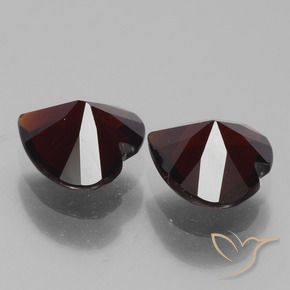 Pedras preciosas de Granada Piropo Vermelho escuro natural de 1.65 ct, Coração, VVS-VS