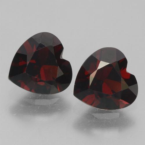 Pedras preciosas de granada piropo vermelho natural de 1,74 ct, formato de coração, VVS-VS
