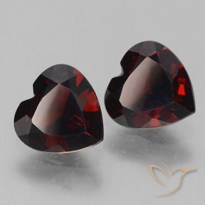 Pedras preciosas de Granada Piropo vermelho escuro natural de 1.69 ct, Coração, VVS-VS