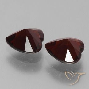 Pedras preciosas de Granada Piropo vermelho escuro natural de 1.69 ct, Coração, VVS-VS