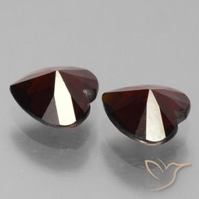 Pedras preciosas de Granada Piropo vermelho escuro natural de 1.71 ct, Coração, VVS-VS