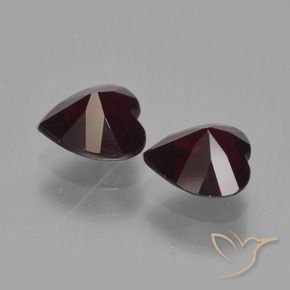 Pedras preciosas de Granada Piropo Vermelho escuro natural de 1.75 ct, Coração, VVS-VS