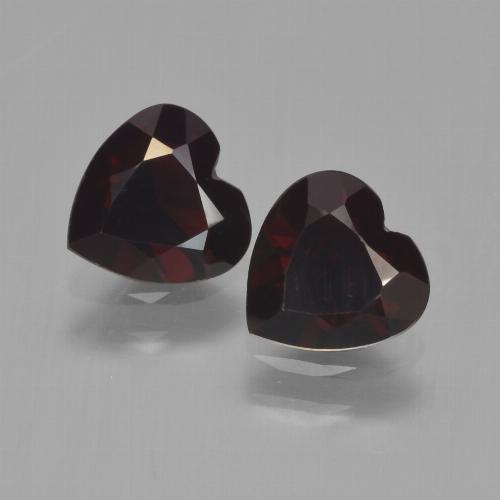 Pedras preciosas de granada piropo vermelho natural de 1,64 ct, formato de coração, VVS-VS