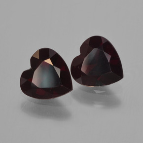 Pedras preciosas de granada piropo vermelho natural de 1,64 ct, formato de coração, VVS-VS