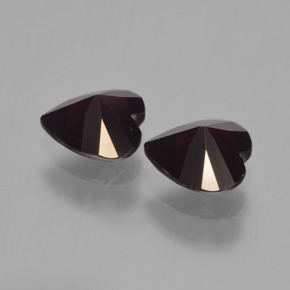 Pedras preciosas de granada piropo vermelho natural de 1,64 ct, formato de coração, VVS-VS