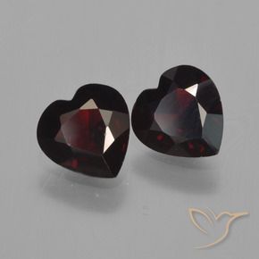 Pedras preciosas de Granada Piropo vermelho escuro natural de 1.63 ct, Coração, VVS-VS