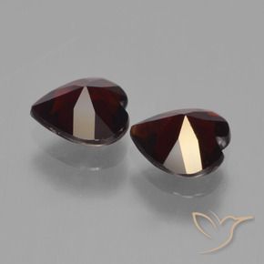Pedras preciosas de Granada Piropo vermelho escuro natural de 1.63 ct, Coração, VVS-VS