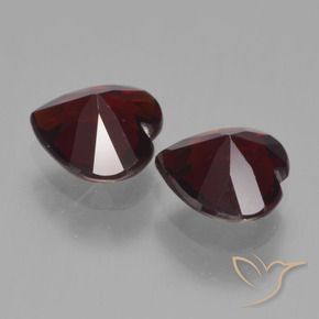 Pedras preciosas de Granada Piropo vermelho escuro natural de 1.65 ct, Coração, VVS-VS