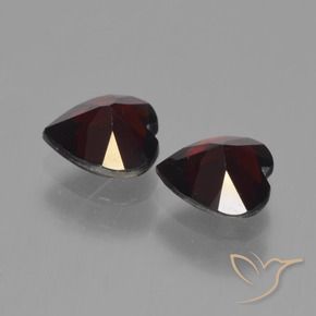 Pedras preciosas de Granada Piropo Vermelho escuro natural de 1.62 ct, Coração, VVS-VS