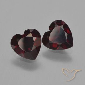Pedras preciosas de Granada Piropo Vermelho escuro natural de 1.55 ct, Coração, VVS-VS