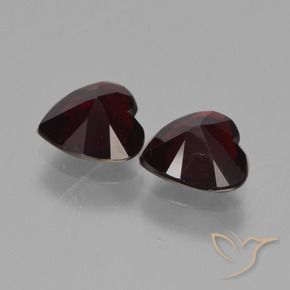Pedras preciosas de Granada Piropo Vermelho escuro natural de 1.55 ct, Coração, VVS-VS