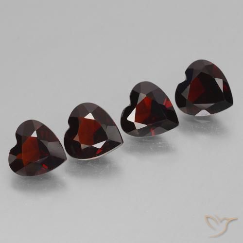 2.93ctw Natural Vermelho escuro Granada Piropo, Coração, VVS-VS