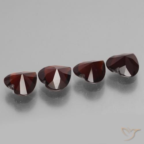 Pedras preciosas de Granada Piropo Vermelho escuro natural de 2.93 ct, Coração, VVS-VS