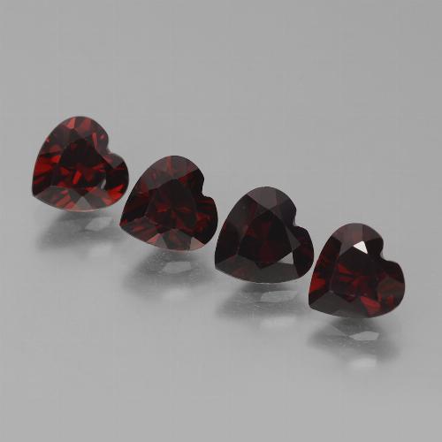 Pedras preciosas de granada piropo vermelho natural de 3,86 ct, formato de coração, VVS-VS