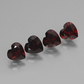 Pedras preciosas de granada piropo vermelho natural de 3,86 ct, formato de coração, VVS-VS