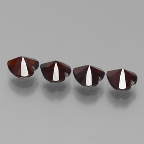 Pedras preciosas de granada piropo vermelho natural de 3,86 ct, formato de coração, VVS-VS