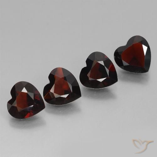 3.07ctw Natural vermelho escuro Granada Piropo, Coração, VVS-VS