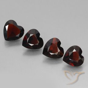 Pedras preciosas de Granada Piropo vermelho escuro natural de 3.07 ct, Coração, VVS-VS