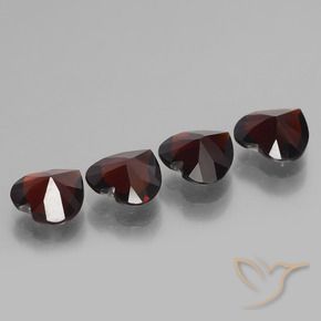 Pedras preciosas de Granada Piropo vermelho escuro natural de 3.07 ct, Coração, VVS-VS