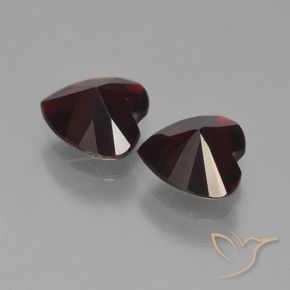 Pedras preciosas de Granada Piropo Vermelho escuro natural de 1.67 ct, Coração, VVS-VS