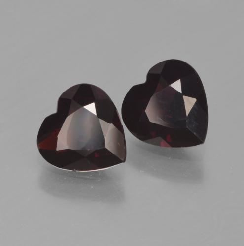 Pedras preciosas de Granada Piropo Vermelho escuro natural de 1.65 ct, Formato de coração, VVS-VS