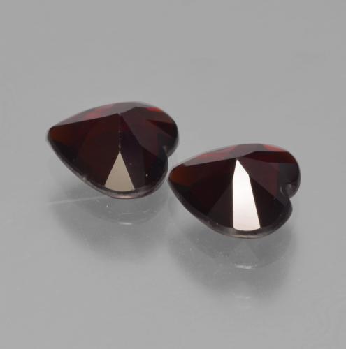 Pedras preciosas de Granada Piropo Vermelho escuro natural de 1.65 ct, Formato de coração, VVS-VS