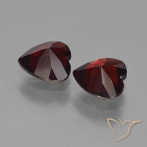 Pedras preciosas de Granada Piropo Vermelho escuro natural de 1.64 ct, Coração, VVS-VS