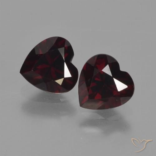 1.84ctw Natural vermelho escuro Granada Piropo, Coração, VVS-VS