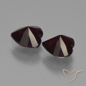 Pedras preciosas de Granada Piropo vermelho escuro natural de 1.84 ct, Coração, VVS-VS