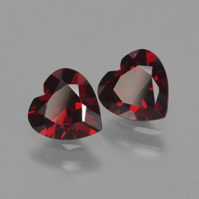 Pedras preciosas de Granada Piropo Vermelho escuro natural de 1.65 ct, Formato de coração, VVS-VS
